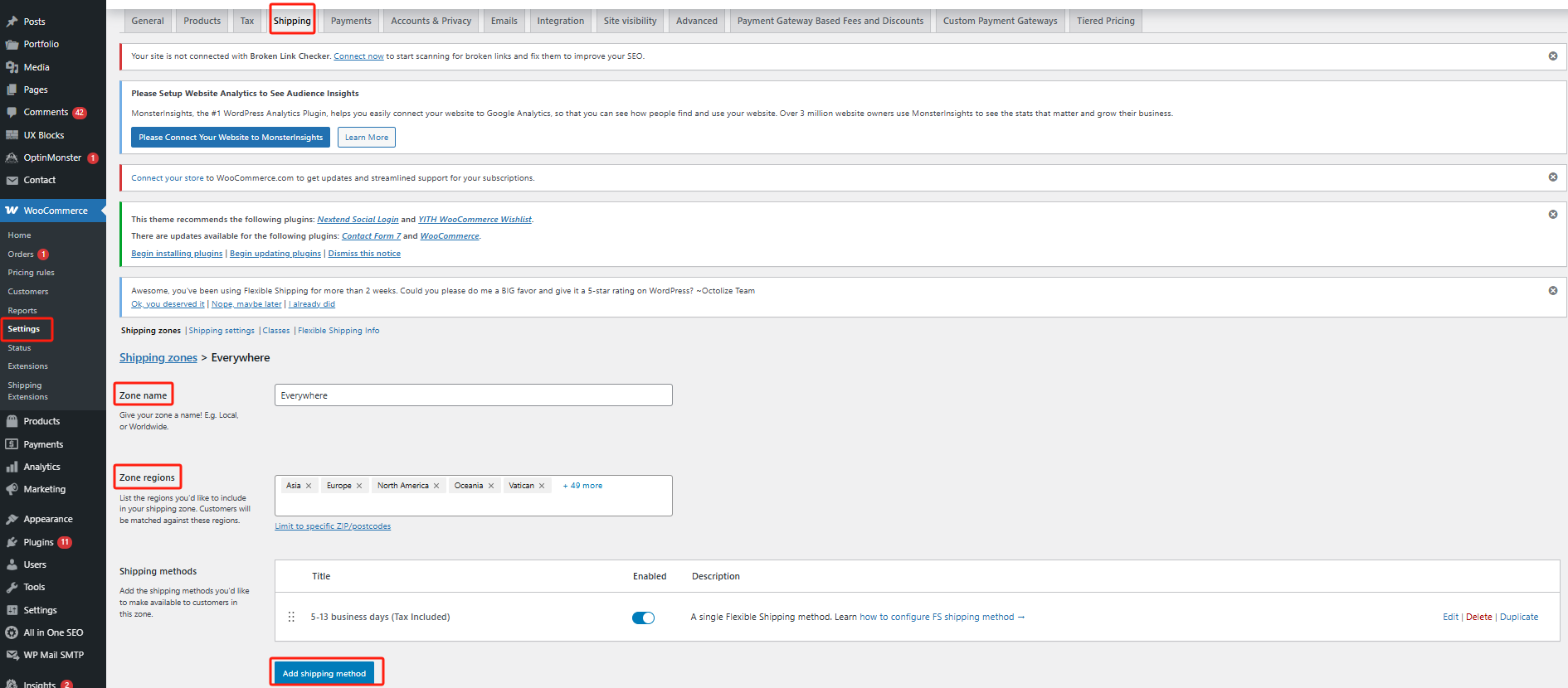 图片[5]-WooCommerce如何激活税率与运费设置