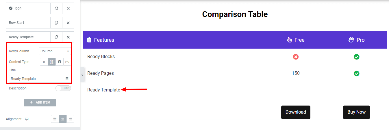 Imagen [11] - Un tutorial completo sobre el uso de Elementor para crear rápidamente una tabla de comparación de productos