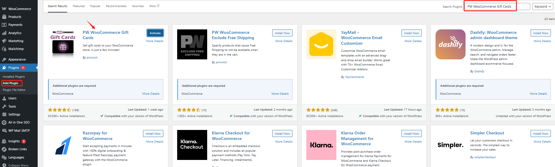 图片[2]-如何在 WooCommerce 中激活并设置礼品卡功能