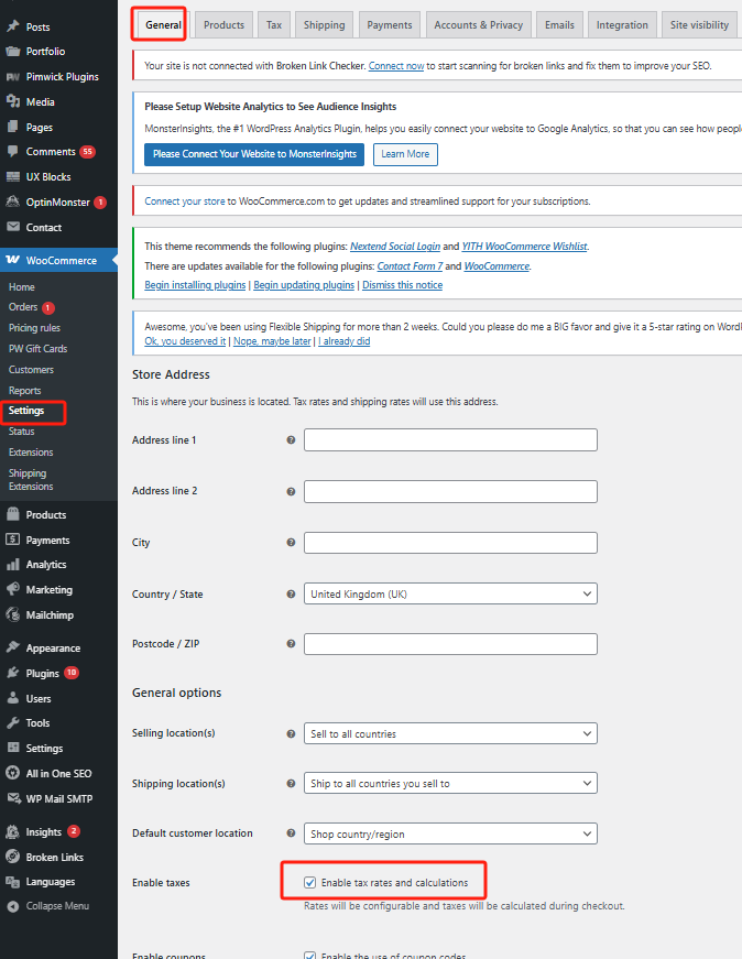 Image [2] - WooCommerce Comment activer et configurer les règles et zones fiscales