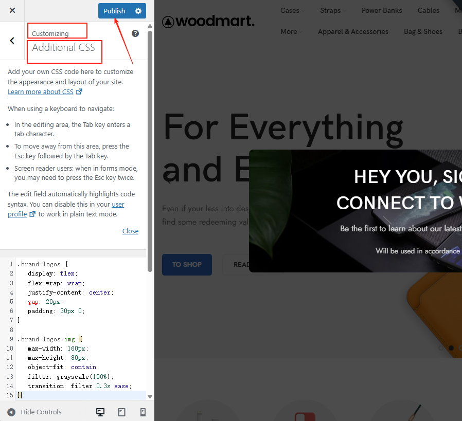 Image [8] - Optimisation de la configuration et du style du bloc d'affichage de la marque WoodMart