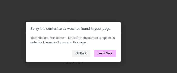 Elementor the_content() 