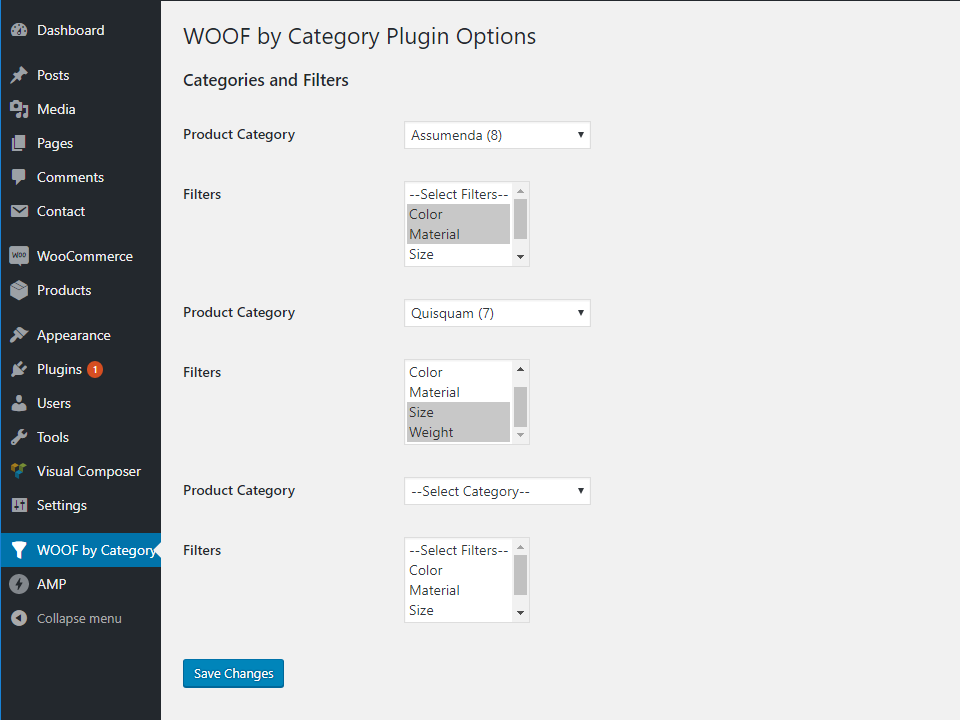 Image [3] - WooCommerce Activate and Enable Advanced Product Filtering: WOOF by Category as an example