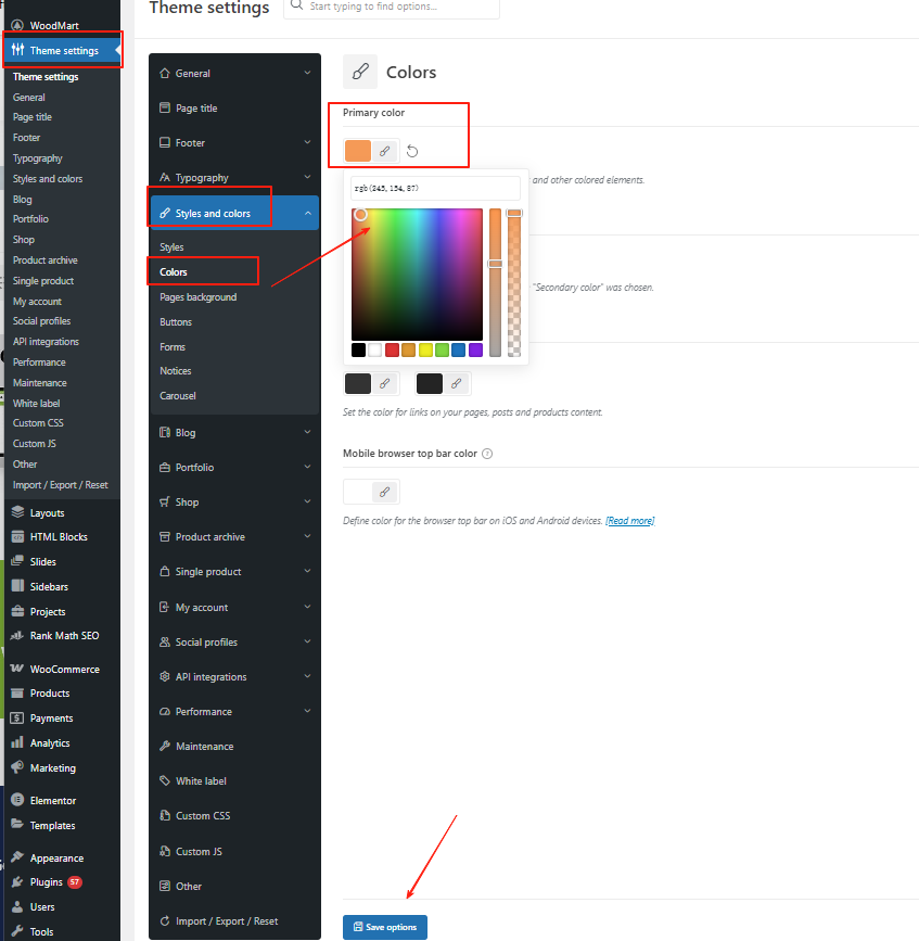 图片[3]-WoodMart 主题颜色与字体样式设置全攻略