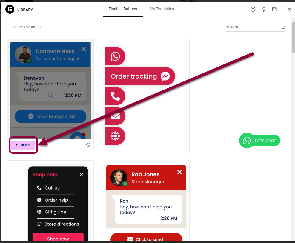 Imagen [6] - Método completo para añadir botones flotantes a WordPress (plantillas Elementor)