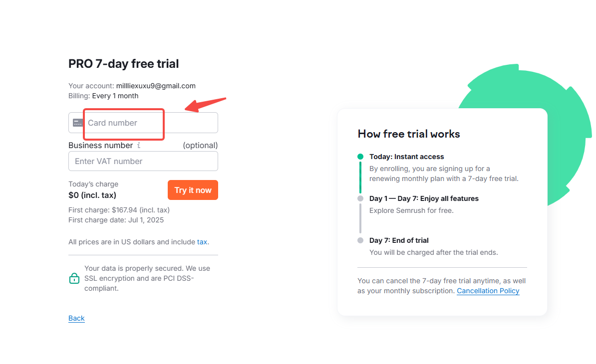 Imagen [4] - Cómo completar eficazmente el SEO de su sitio web durante la prueba gratuita de SEMrush
