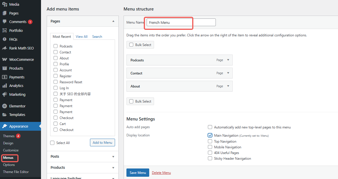 图片[6]-TranslatePress 如何为不同语言设置不同菜单？