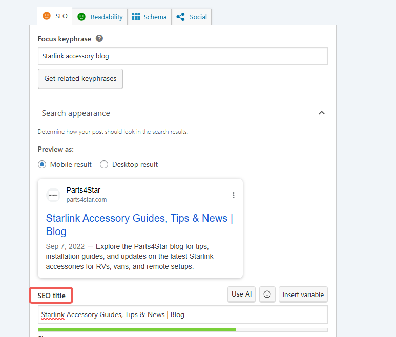 Imagen [5] - Guía para añadir títulos y descripciones personalizados a cada entrada usando Yoast SEO