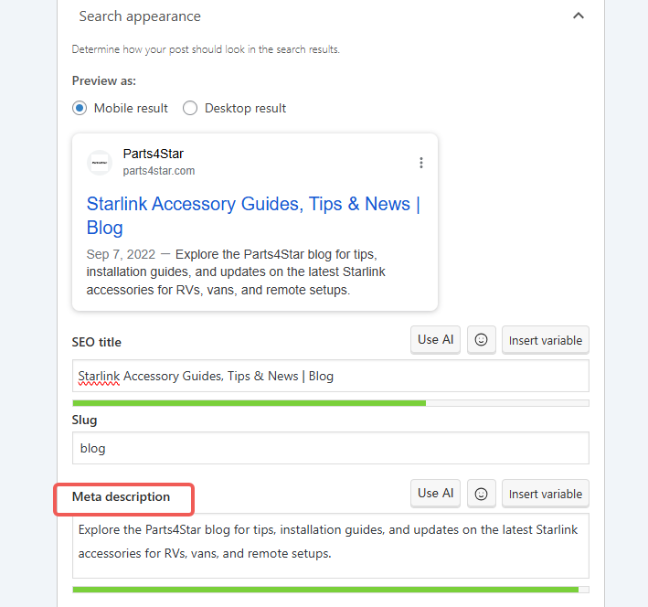 Imagen [6] - Guía para añadir títulos y descripciones personalizados a cada entrada usando Yoast SEO