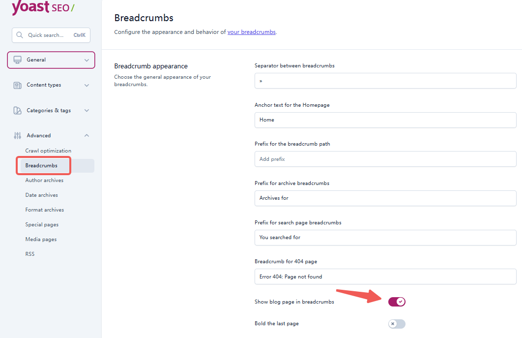 Imagen [3]-Tutorial SEO de Yoast: Cómo configurar los datos estructurados JSON-LD de las migas de pan