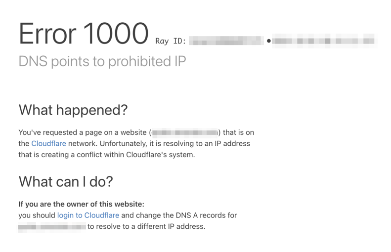 画像[1] - Cloudflareエラー1000の解決策完全リスト：DNSポインティング問題のクイックフィックス