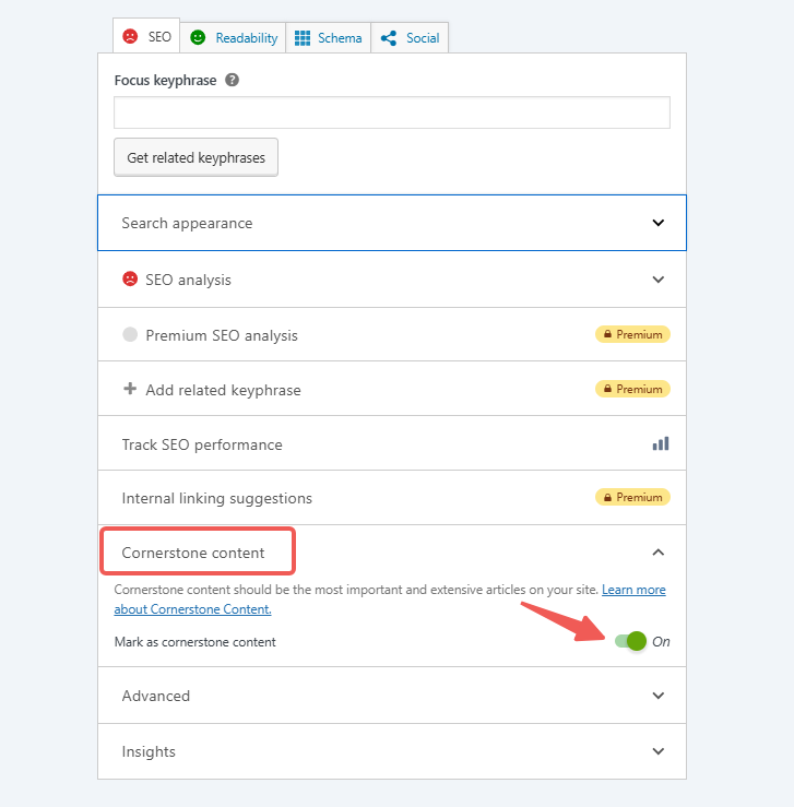 Image [3]- How does the "Cornerstone Content" feature work in Yoast SEO?