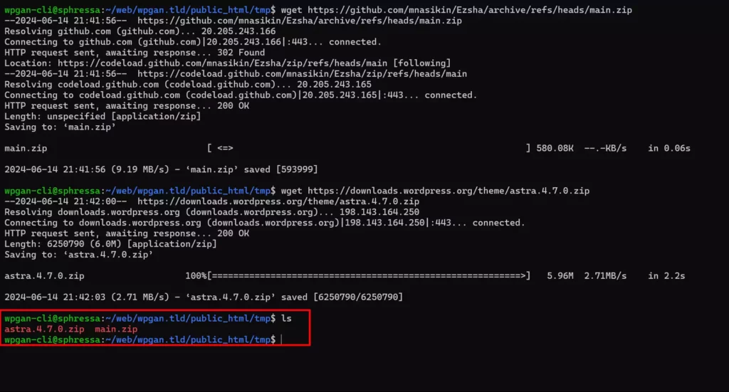 Image [4] - Tutoriel pour l'installation de plugins WordPress et de fichiers ZIP de thèmes à l'aide de WP-CLI