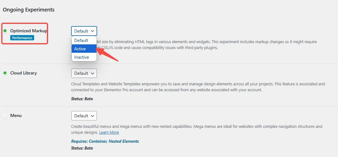 Image [3] - Does using Elementor Optimized Markup break page layout? Full Explanation and Enablement Recommendations