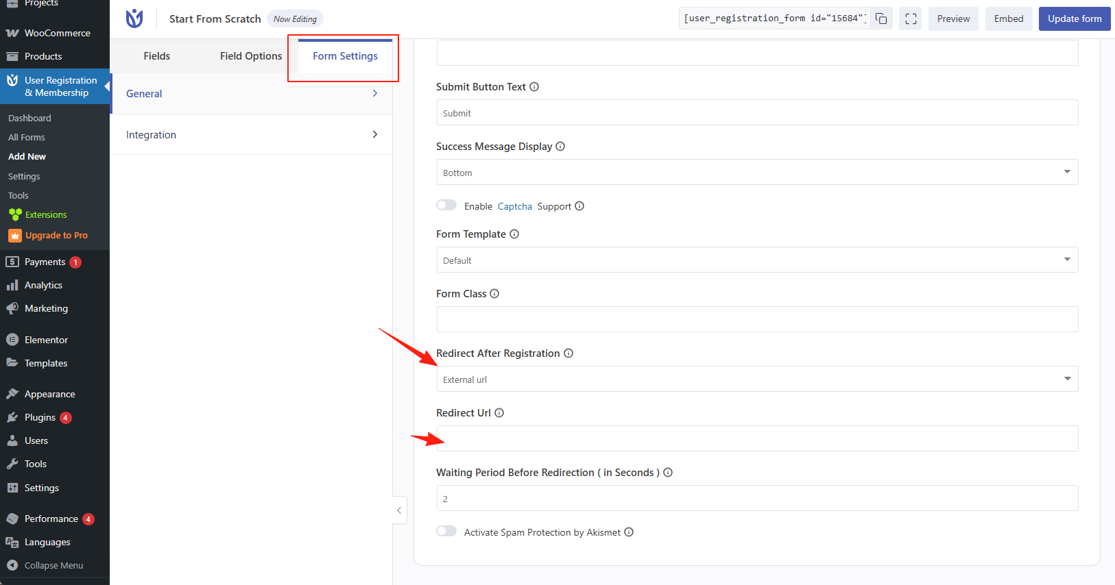 Image [7]-Création d'un formulaire d'inscription dédié : User Registration Plugin Tutorial