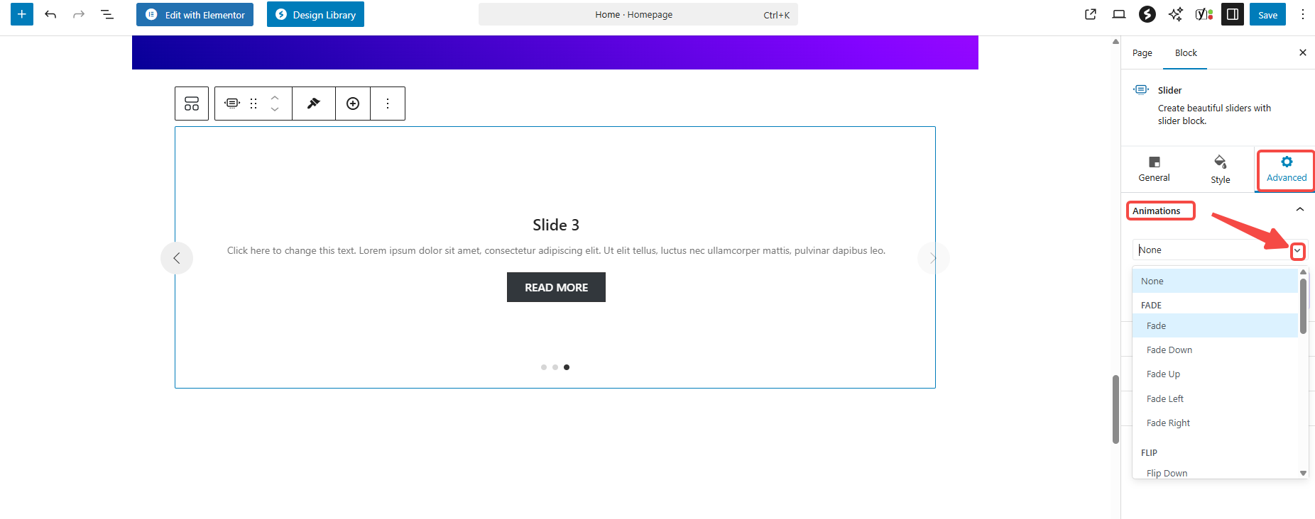 Image [10] - Création d'un slider Showcase avec Astra et Gutenberg