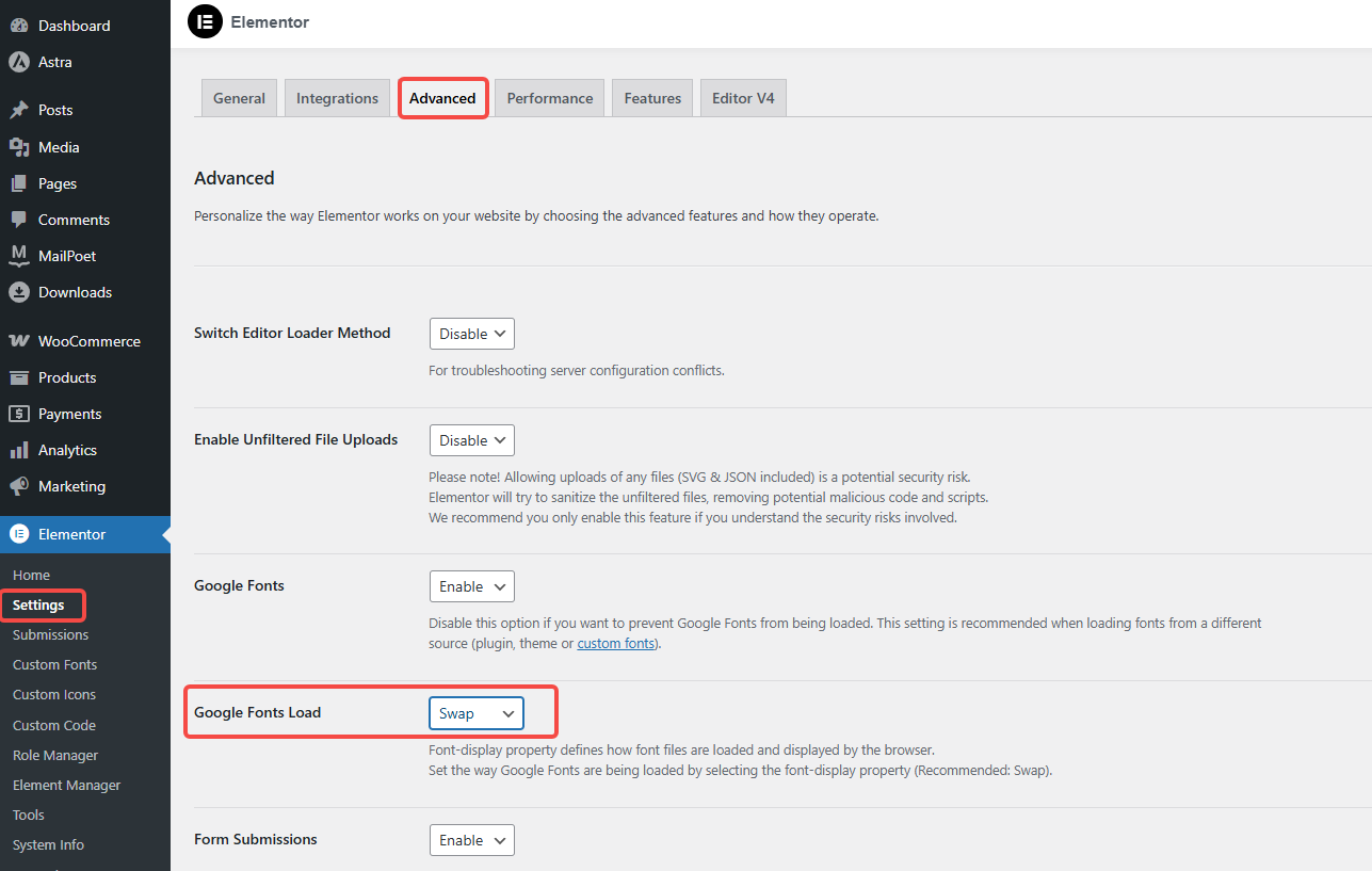 Image[4]-Elementor Font changes affecting page speed ? Conseils d'optimisation en bref