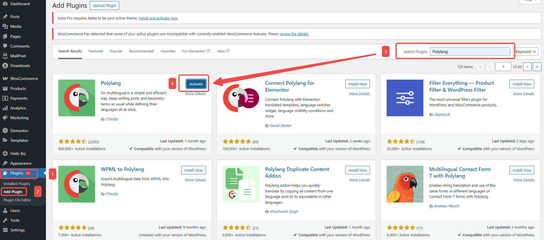 Image [3] - Construire un site web d'entreprise multilingue avec Hello Biz : Meilleures pratiques pour le support WPML et Polylang