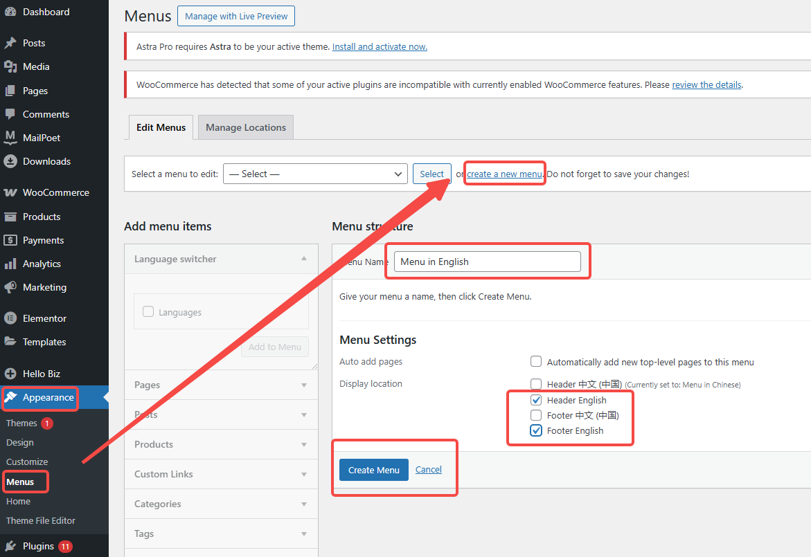 Image [6] - Construire un site web d'entreprise multilingue avec Hello Biz : Meilleures pratiques pour le support WPML et Polylang