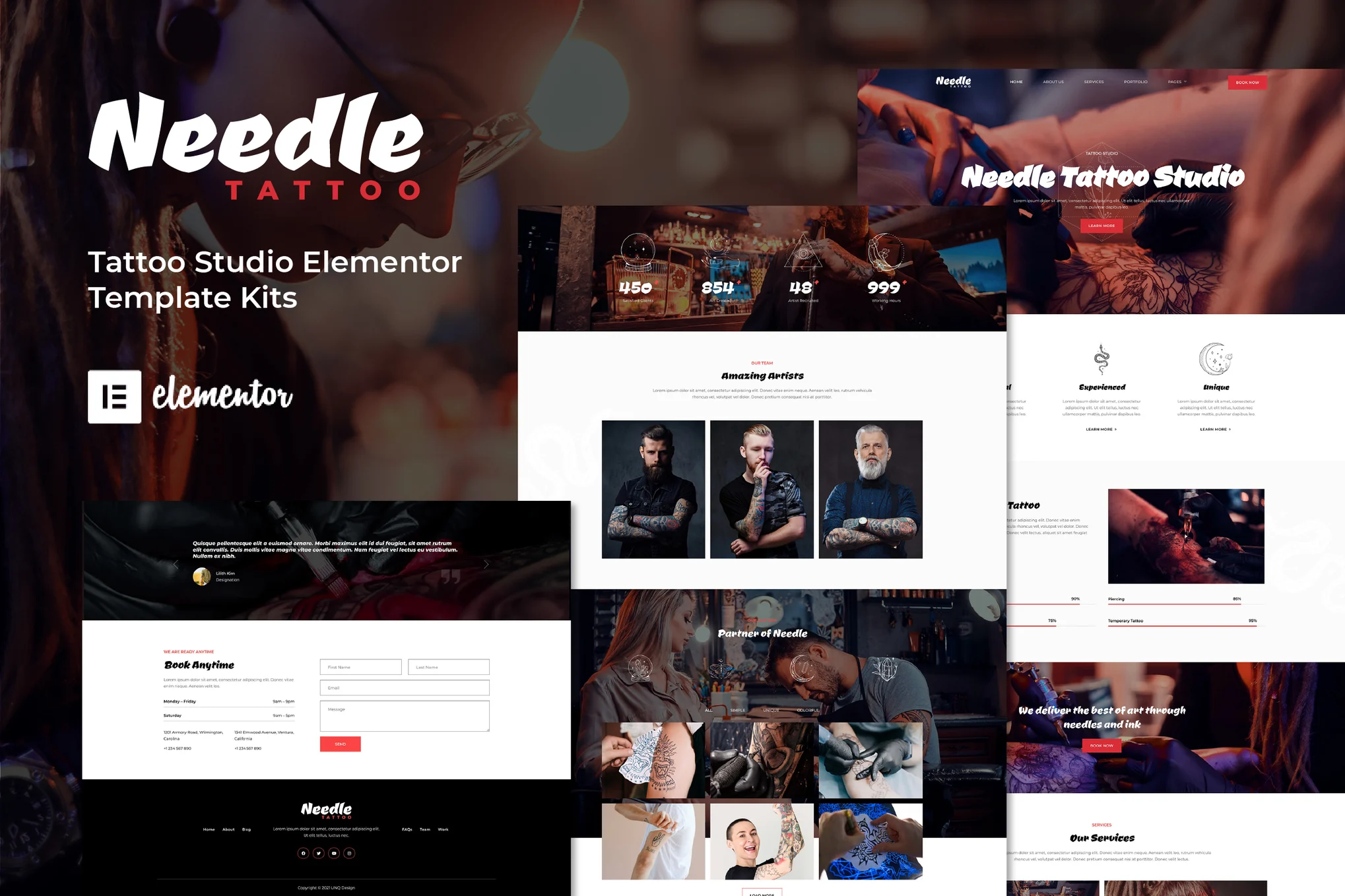 Needle - Tattoo Studio Elementor Template Kit - photonwave.com | Servicio profesional de reparación de WordPress, en todo el mundo, respuesta rápida