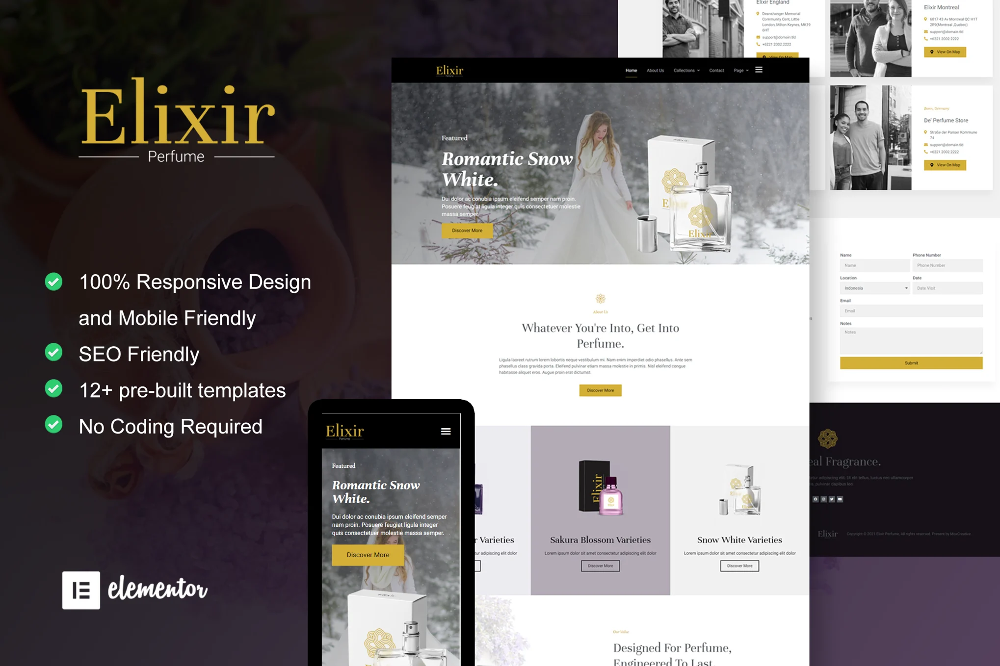 Elixir - Perfume Brand Elementor Template Pack - Photon Flux | Pro WordPress Repair Service, Global Reach, Fast Response
