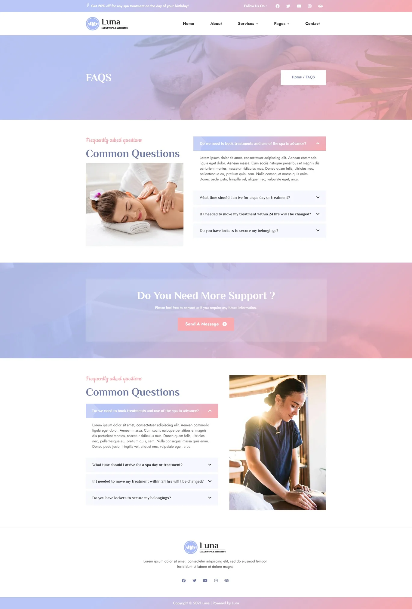 Imagen [1] - Luna - Spa & Wellness Elementor Template Kit - Photon Flux Network | Servicio profesional de reparación de WordPress, alcance global, respuesta rápida