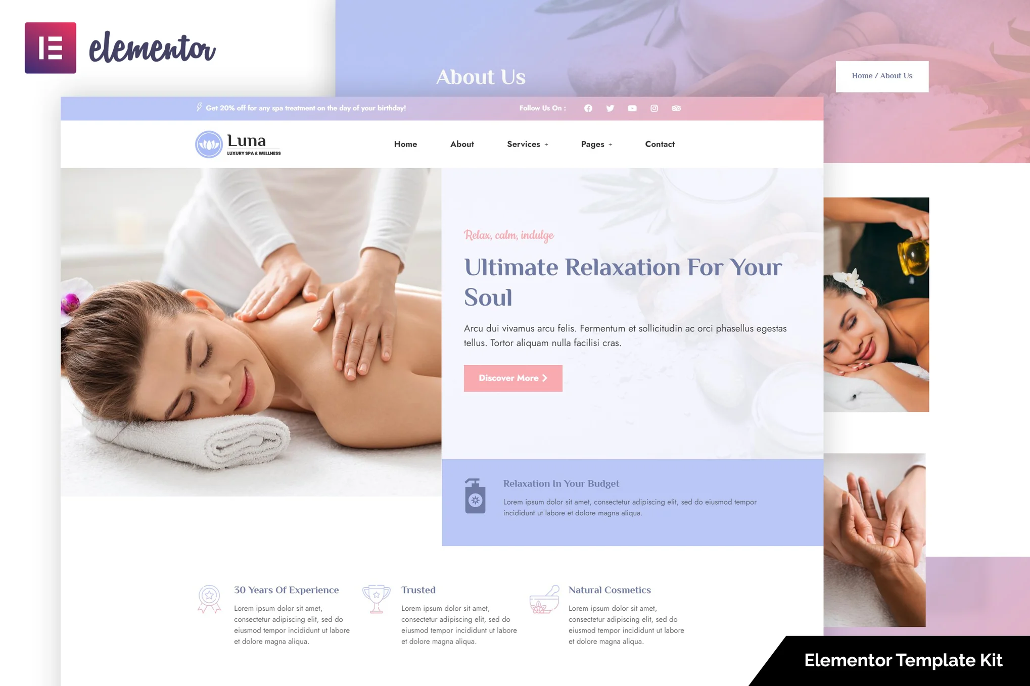Luna - Spa & Wellness Elementor Template Kit - Photonflux.com | Professional WordPress Repair Service, Global Reach, Fast Response