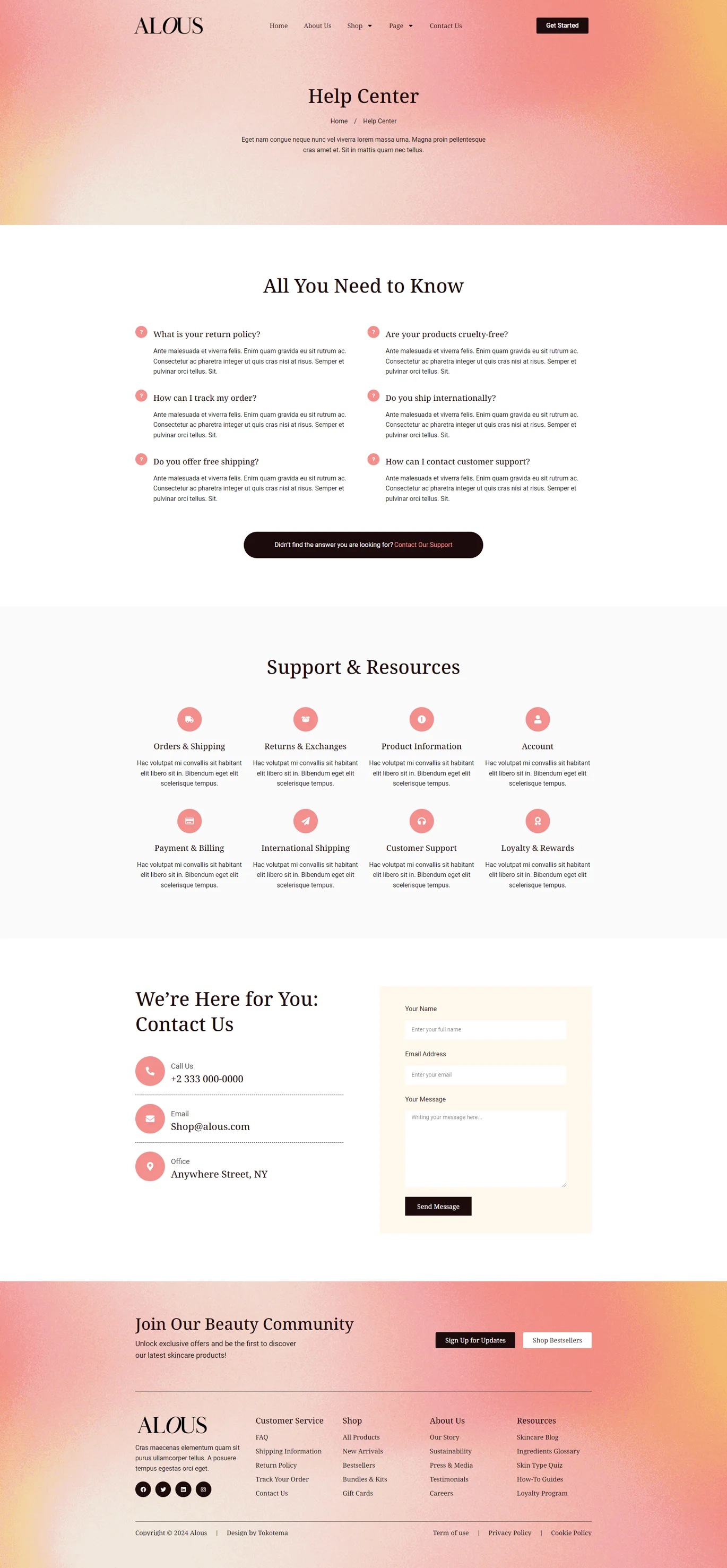 Imagen [2] - Alous - Beauty & Skincare Ecommerce Elementor Pro Template Kit - Photon Fluctuation Network | Servicio profesional de reparación de WordPress, alcance global, respuesta rápida