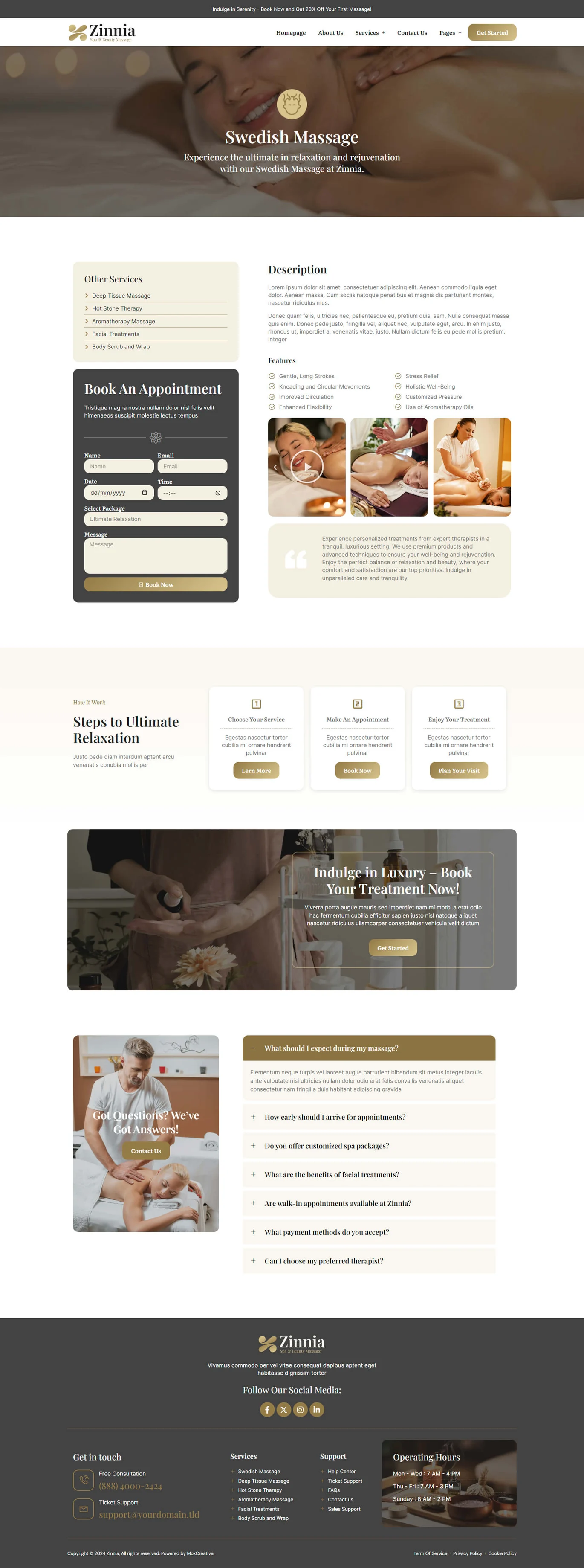 Imagen [2] - Zinnia - Spa & Beauty Treatments Elementor Pro Template Kit - Photon Flux Network | Servicio profesional de reparaciones de WordPress, alcance global, respuesta rápida