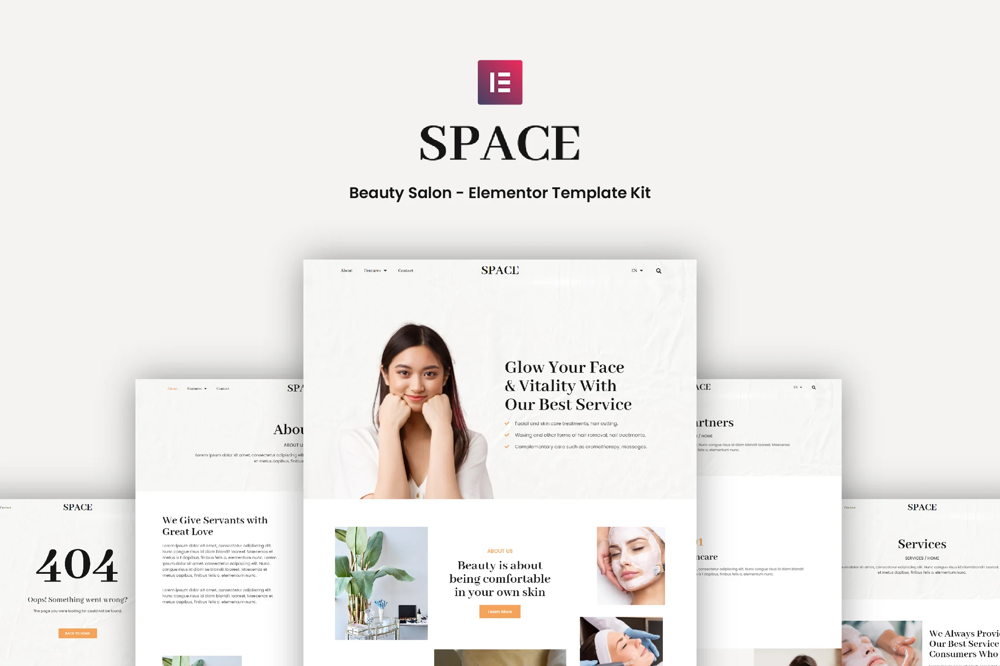 Space - Beauty Salon Elementor Pro Template Kit - photonflux.com | Servicio Profesional de Reparación de WordPress, Alcance Global, Respuesta Rápida
