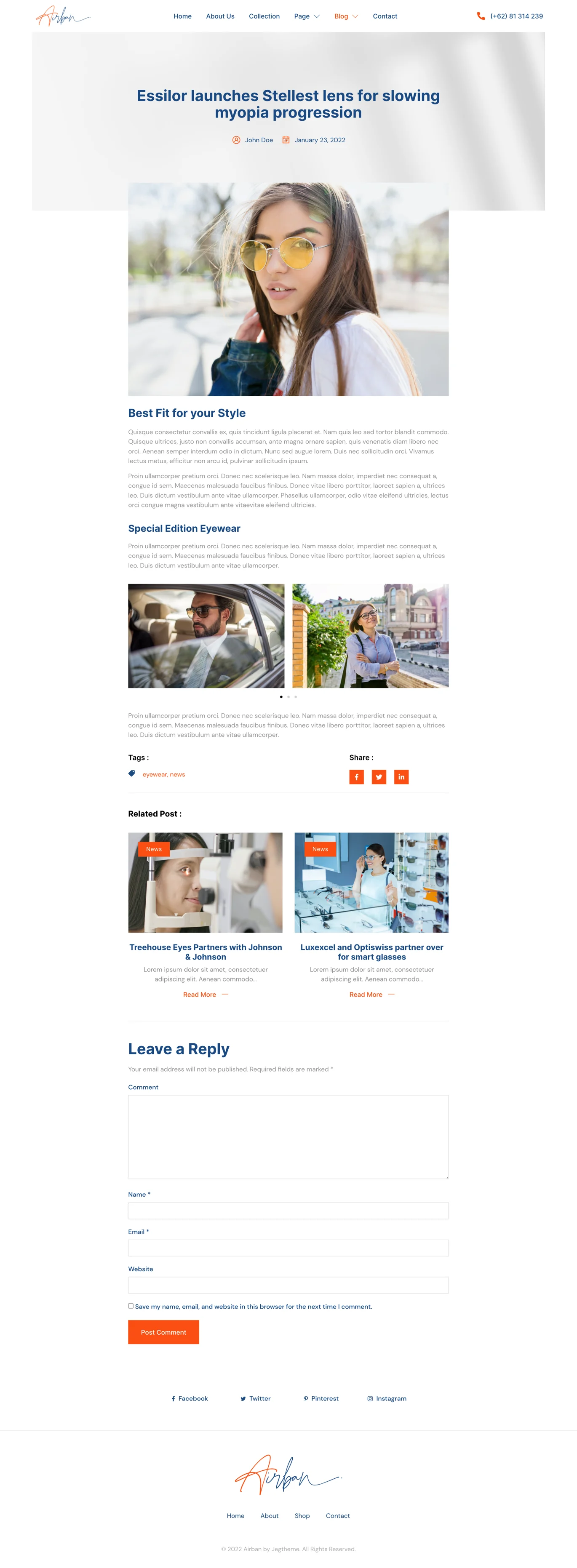 Imagen [2] - Airban - Eyeglass Store Elementor Template Suite - Photon Flux | Servicio profesional de reparación de WordPress, en todo el mundo, respuesta rápida