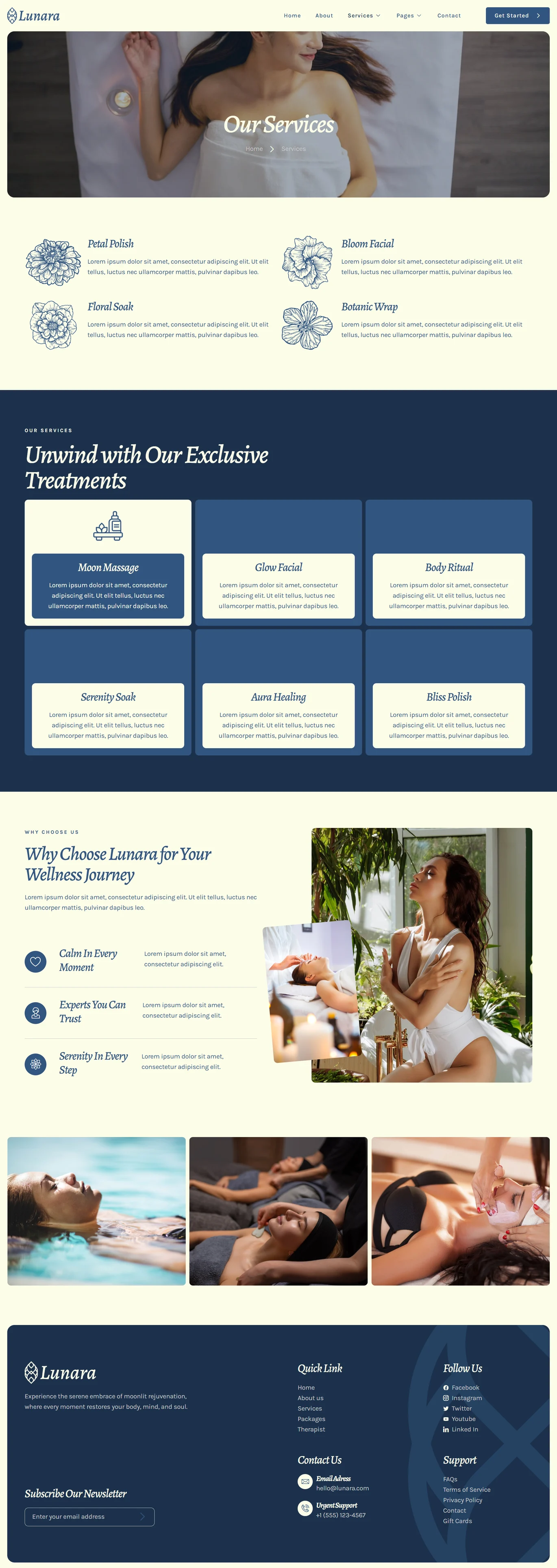 Image [2] - Lunara - Beauty Spa Elementor Template Kit - Photon Flux | Service de réparation WordPress professionnel, dans le monde entier, réponse rapide !