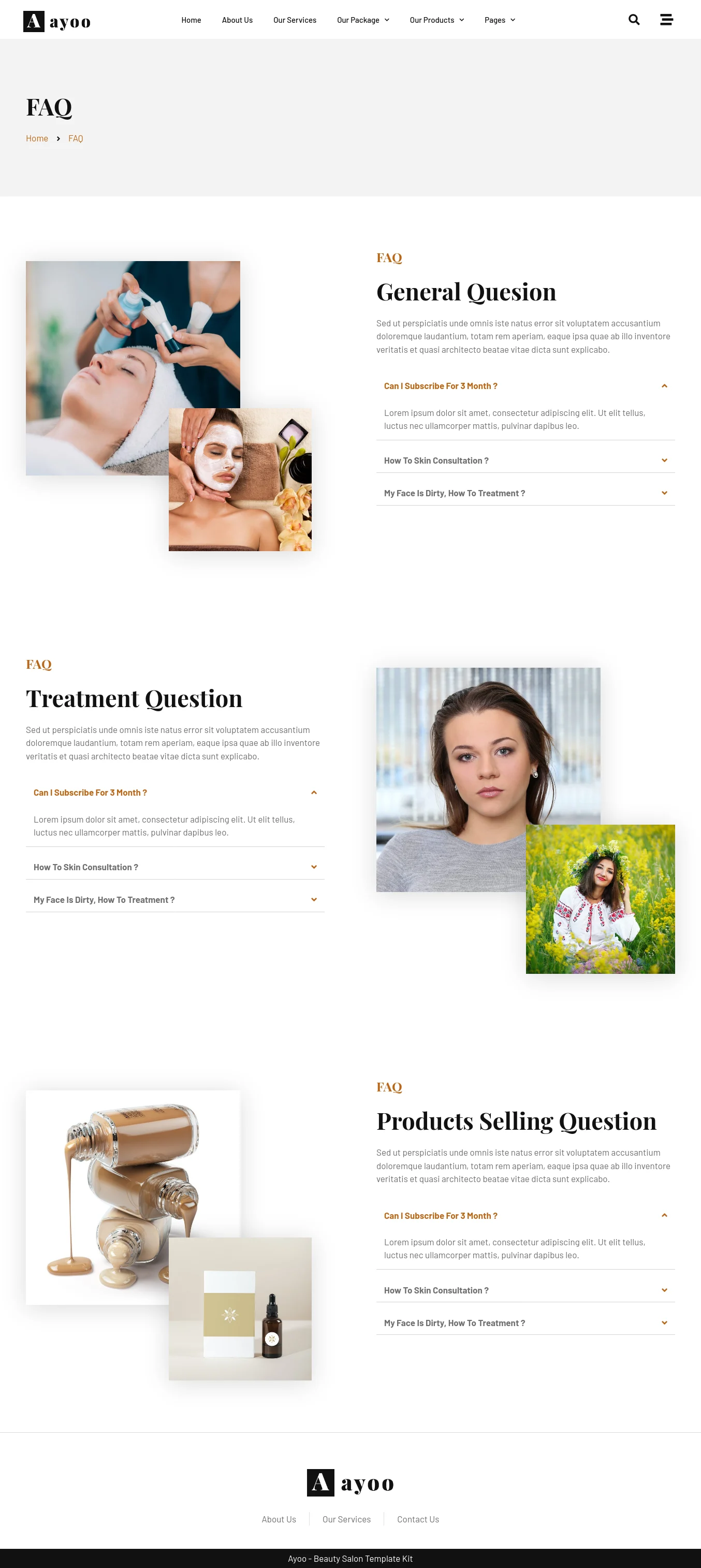 图片[1]-Ayoo – 美容沙龙服务 Elementor 模板套件-光子波动网 | 专业WordPress修复服务，全球范围，快速响应