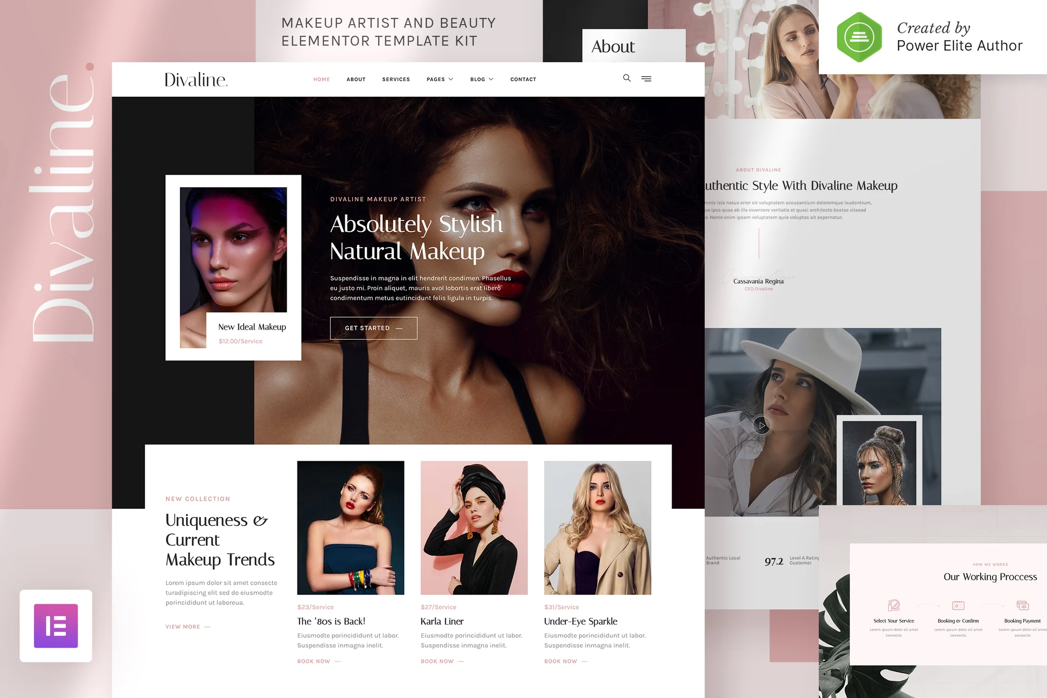 Divaline - Makeup Artist, Modeling & Beauty Elementor Template Suite - Photon Flux | Professional WordPress Repair Service, Worldwide, Fast Response