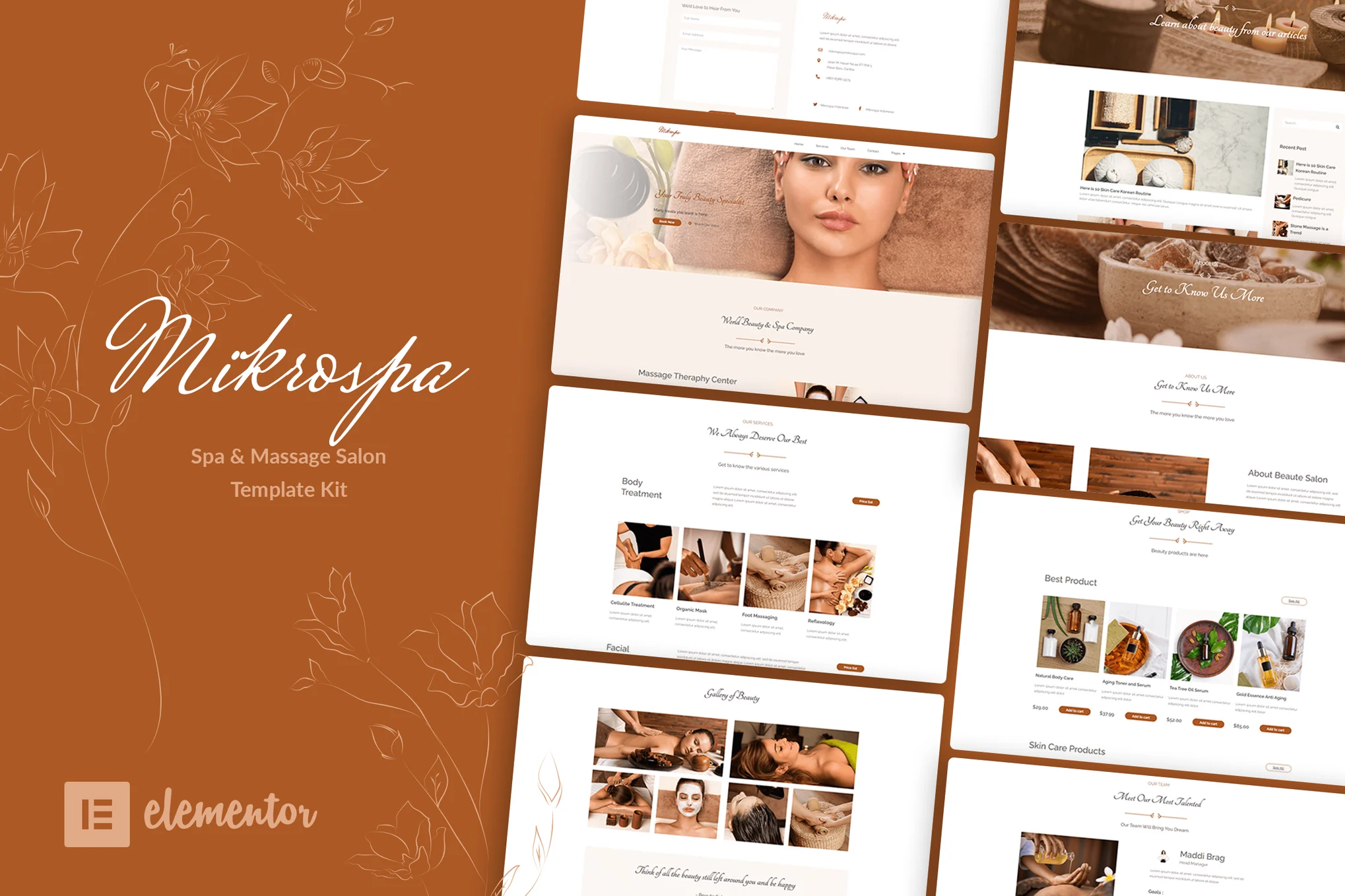 Mikrospa - Spa & Massage Elementor Template Suite - Photon Flux Network | Service professionnel de réparation de WordPress, dans le monde entier, réponse rapide