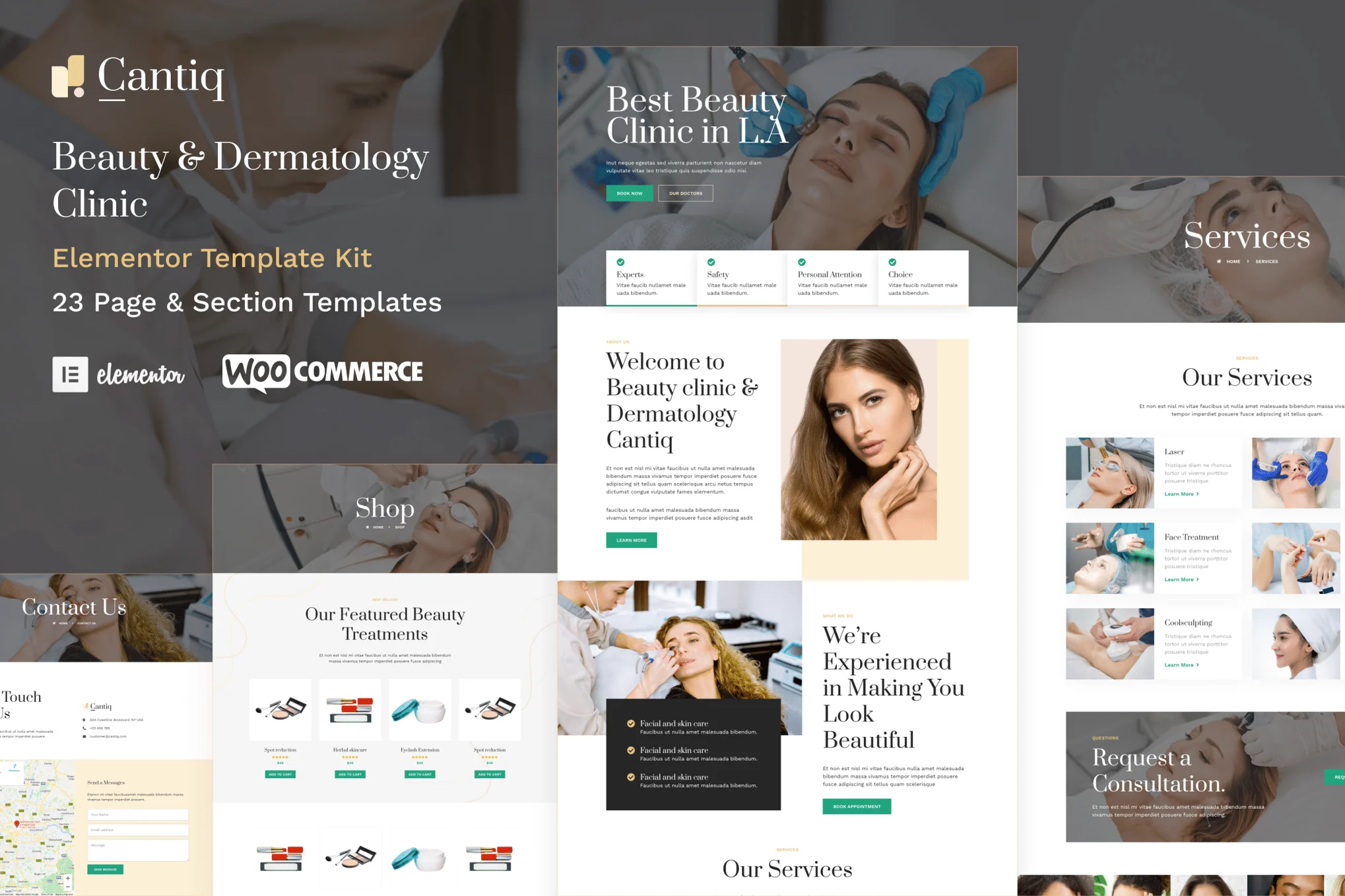 Cantiq - Cosmetic Clinic & Dermatologist Elementor Pro Template Suite - Photon Flux Network | Professional WordPress repair service, worldwide, fast response
