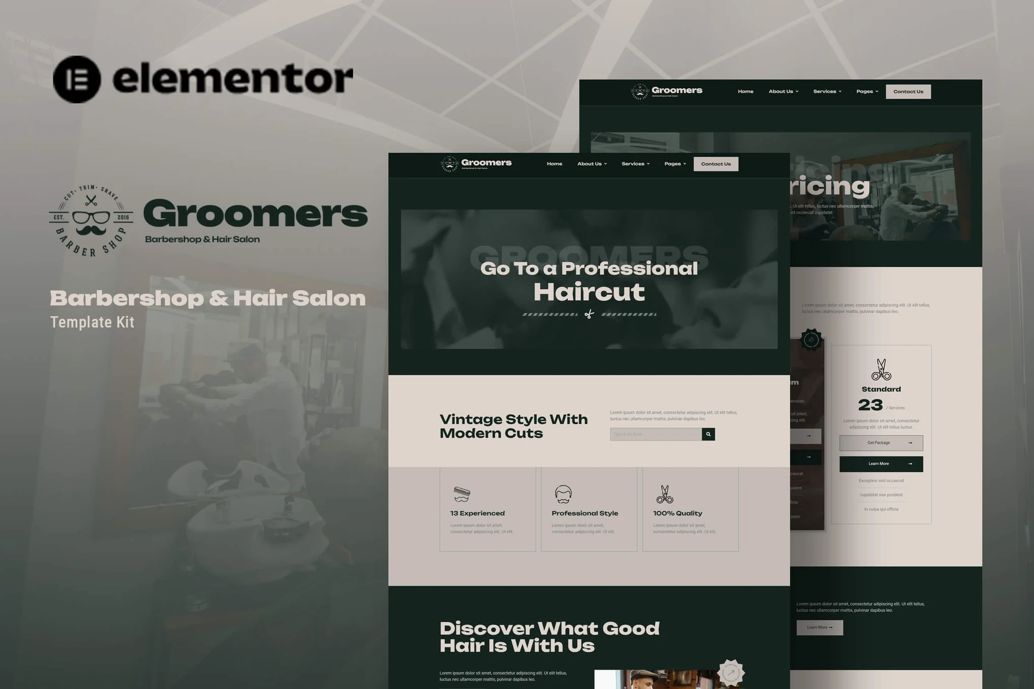 Groomers - Hairdressers & Salons Elementor Template Suite - Photon Fluctuations | Professional WordPress Repair Service, Worldwide, Fast Response