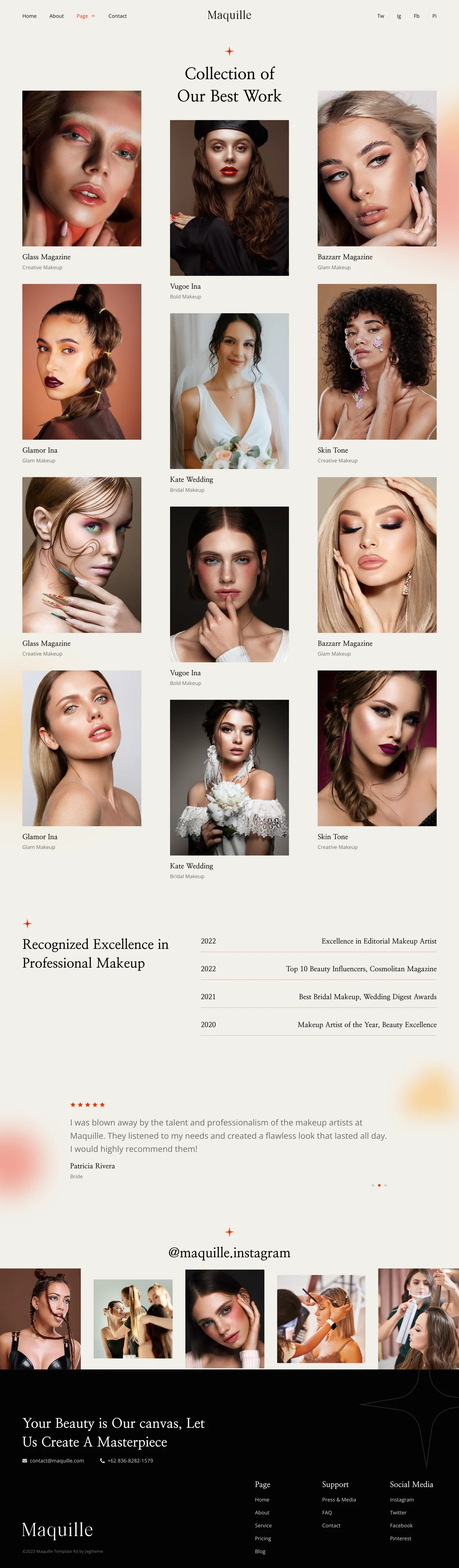 图片[1]-Maquille – 化妆师与发型师 Elementor 模板套件-光子波动网 | 专业WordPress修复服务，全球范围，快速响应