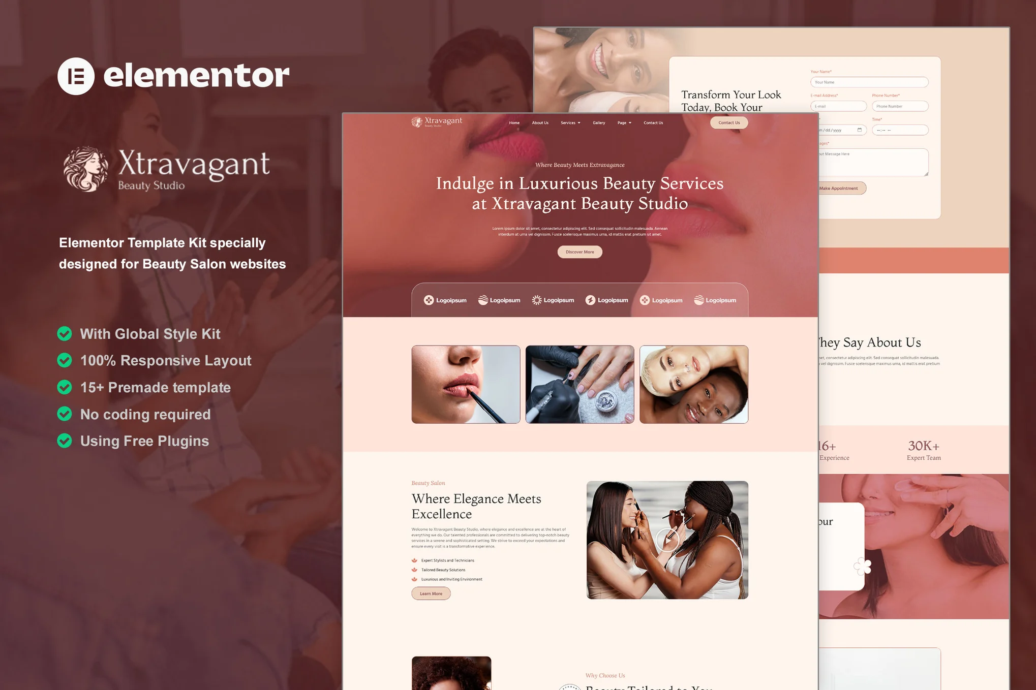 Xtravagant - Beauty Salon Elementor Template Suite - photonvagant.com|プロのワードプレス修理サービス、ワールドワイド、迅速対応