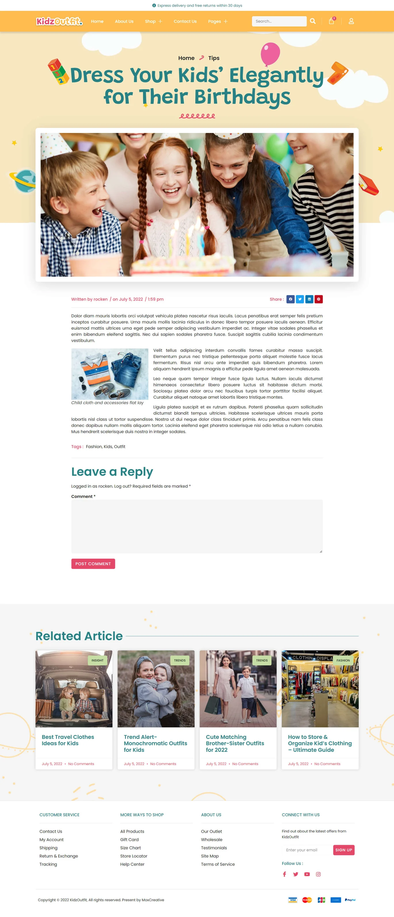 Image [2] - KidzOutfit - WooCommerce Kids Fashion Store Elementor Template Kit - Photon Flux.com | Service professionnel de réparation de WordPress, portée mondiale, réponse rapide