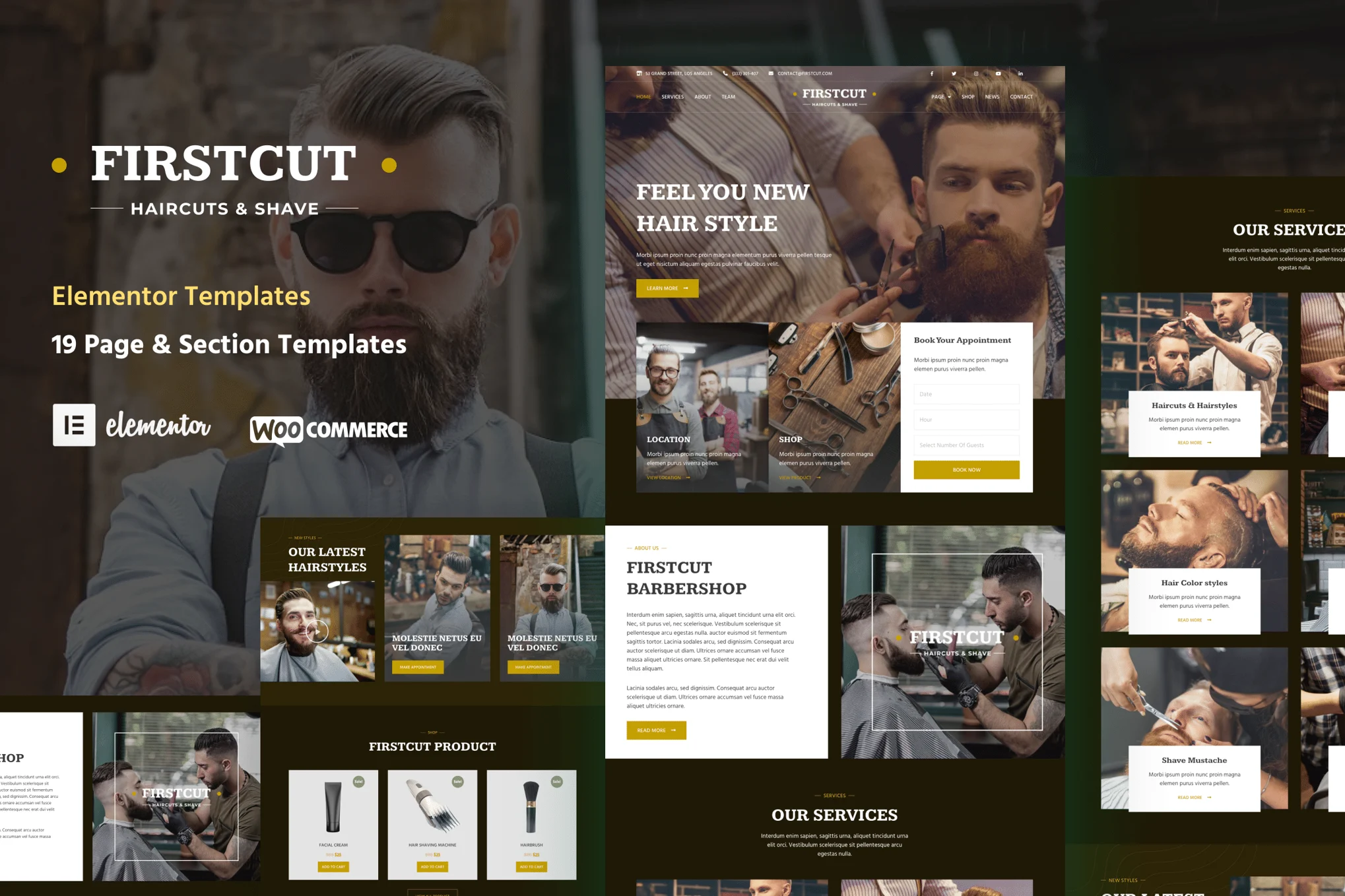 FirstCut - Hairdresser & Men's Care Elementor Template Suite - Photon Flux | Servicio profesional de reparación de WordPress, alcance global, respuesta rápida