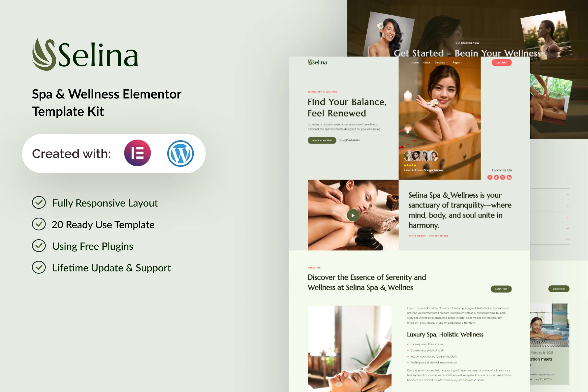 Selina - Spa & Wellness Elementor Template Suite - Photon Flux | Service de réparation WordPress professionnel, portée mondiale, réponse rapide