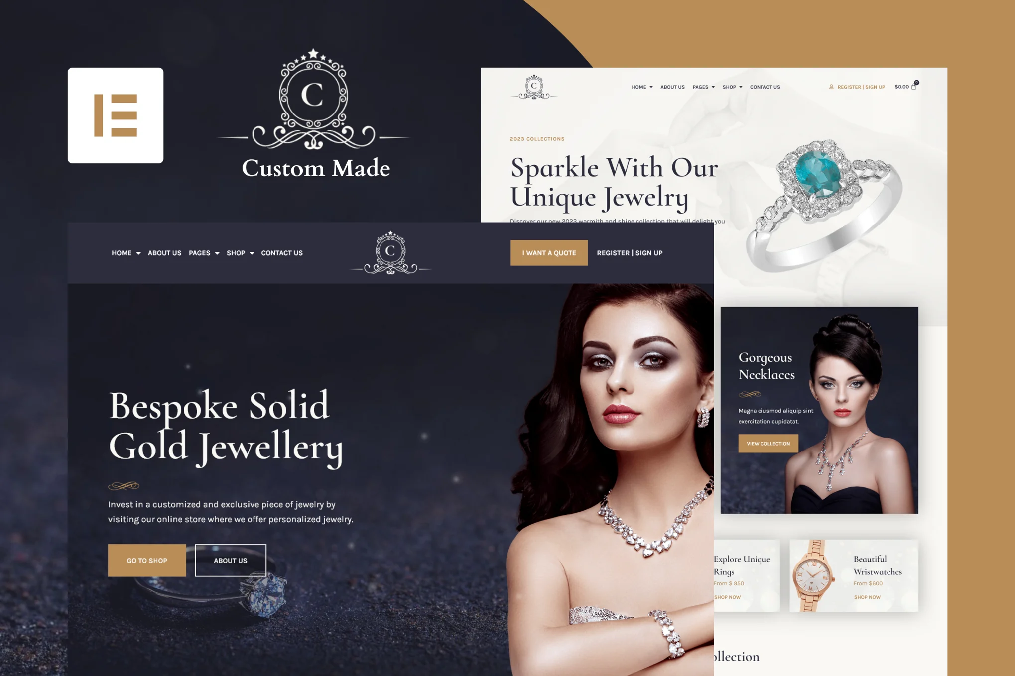 CustomMade - Custom Jewellery & Goldsmithing Elementor Pro Template Suite - Photon Flux Network|プロフェッショナルによるWordPress修理サービス、ワールドワイド、迅速対応