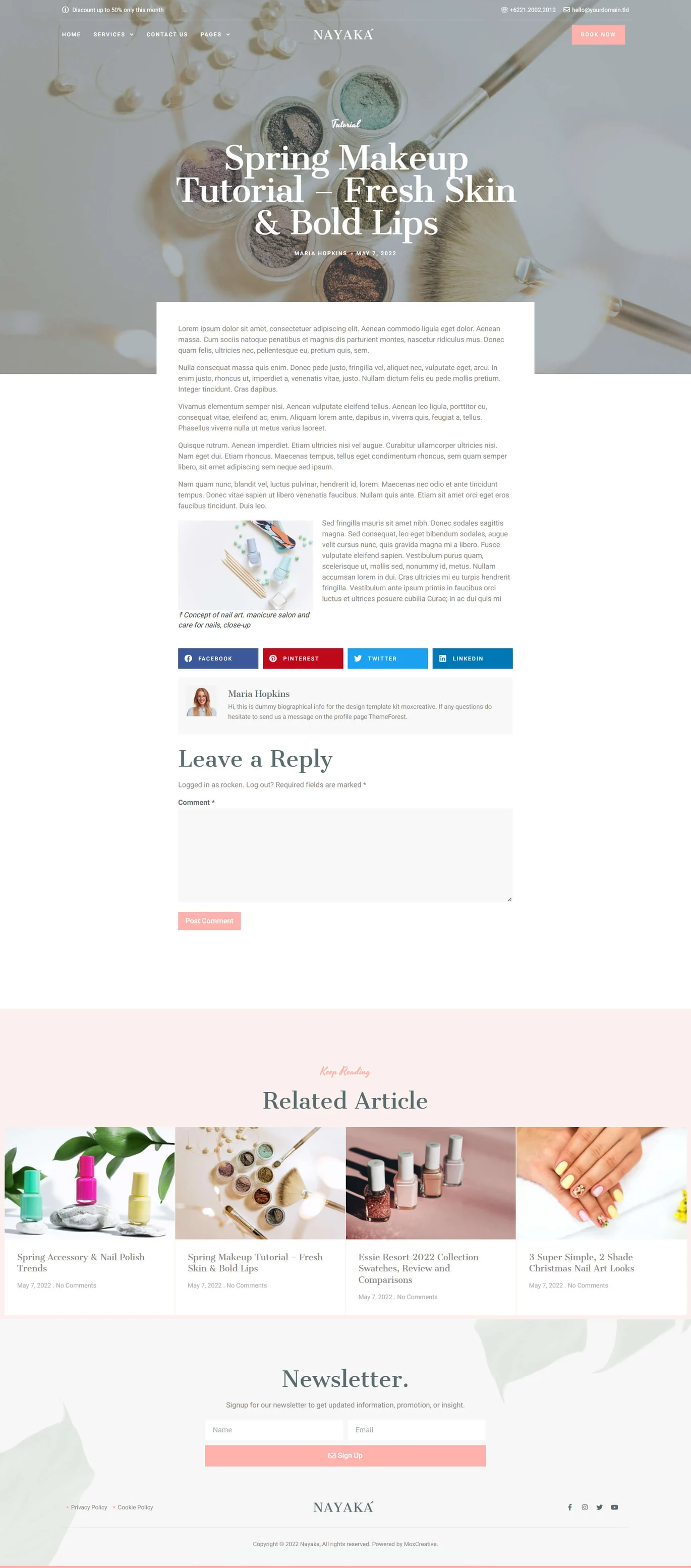 Imagen [1] - Nayaka - Nail Salon & Beauty Care Elementor Template Kit - Photon Flux | Servicio profesional de reparación de WordPress, en todo el mundo, ¡rápida respuesta!