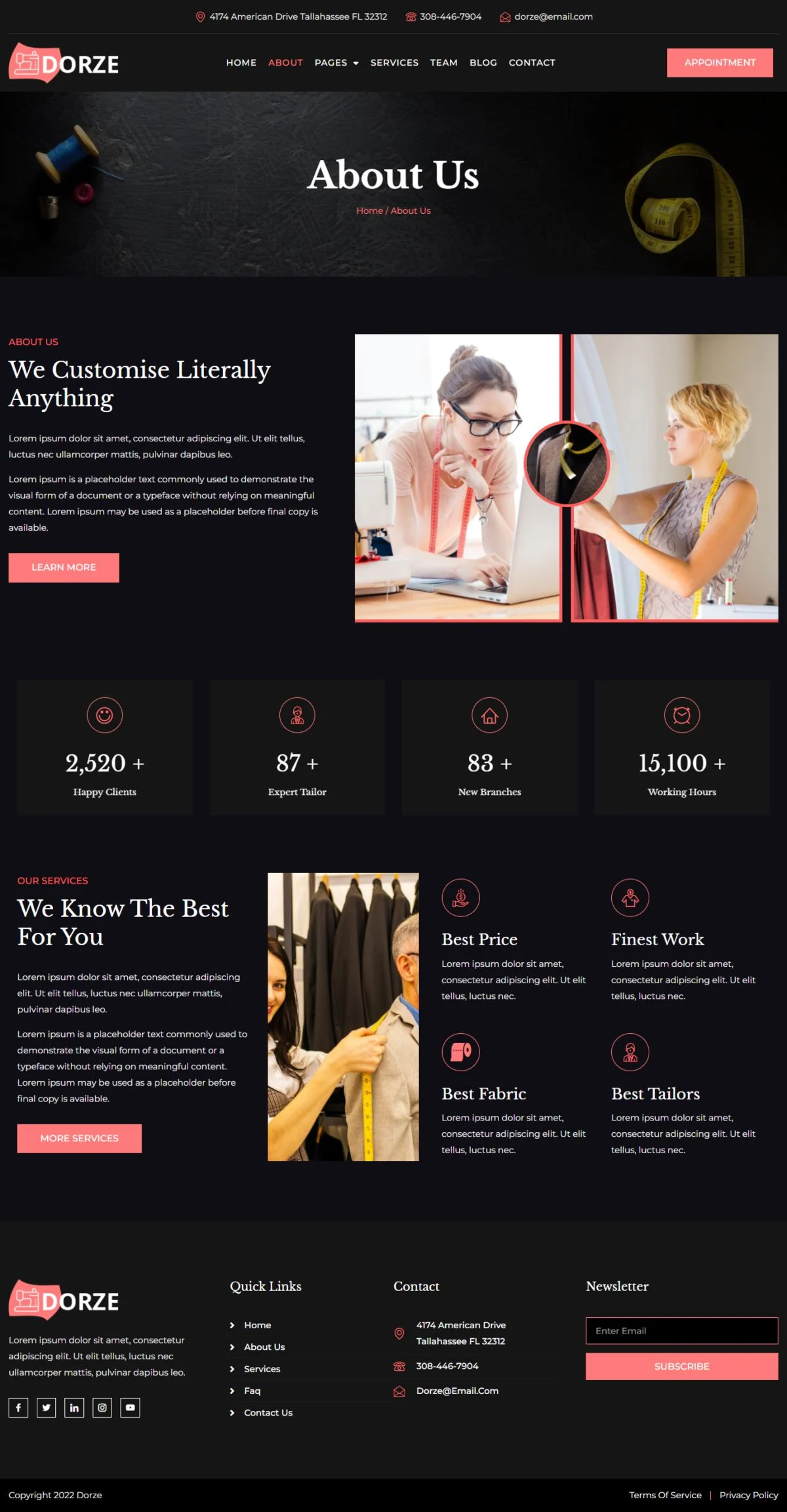 图片[1]-Dorze – 定制服装裁缝服务 Elementor Pro 模板套件-光子波动网 | 专业WordPress修复服务，全球范围，快速响应