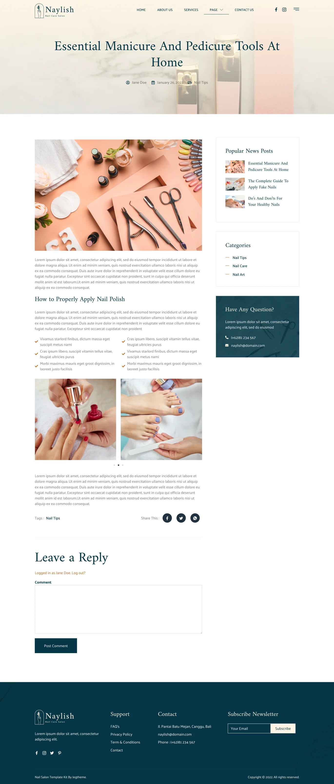 Imagen [1] - Naylish - Nail Salon & Beauty Care Elementor Template Kit - Photon Fluctuation Network | Servicio profesional de reparación de WordPress, en todo el mundo, ¡rápida respuesta!