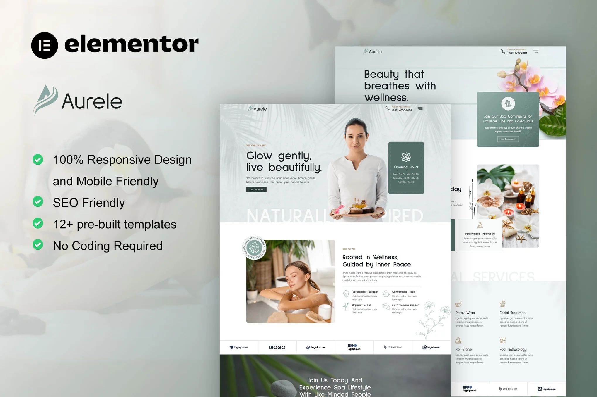 Aurele - Spa Nutraceutical Care Elementor Pro Template Suite - Photon Flux | Servicio profesional de reparación de WordPress, alcance global, respuesta rápida