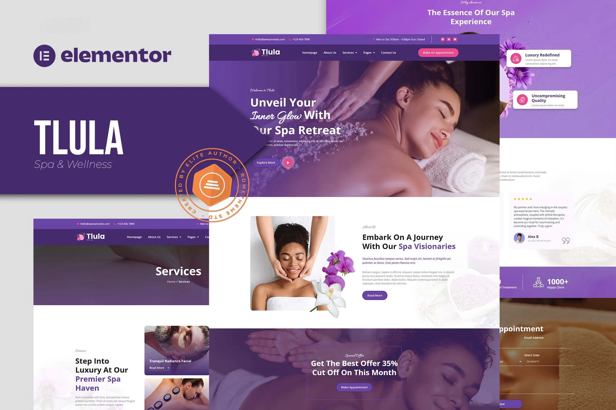 Tlula – Spa & Wellness Elementor Pro 模板套件-光子波动网 | 专业WordPress修复服务,全球范围,快速响应