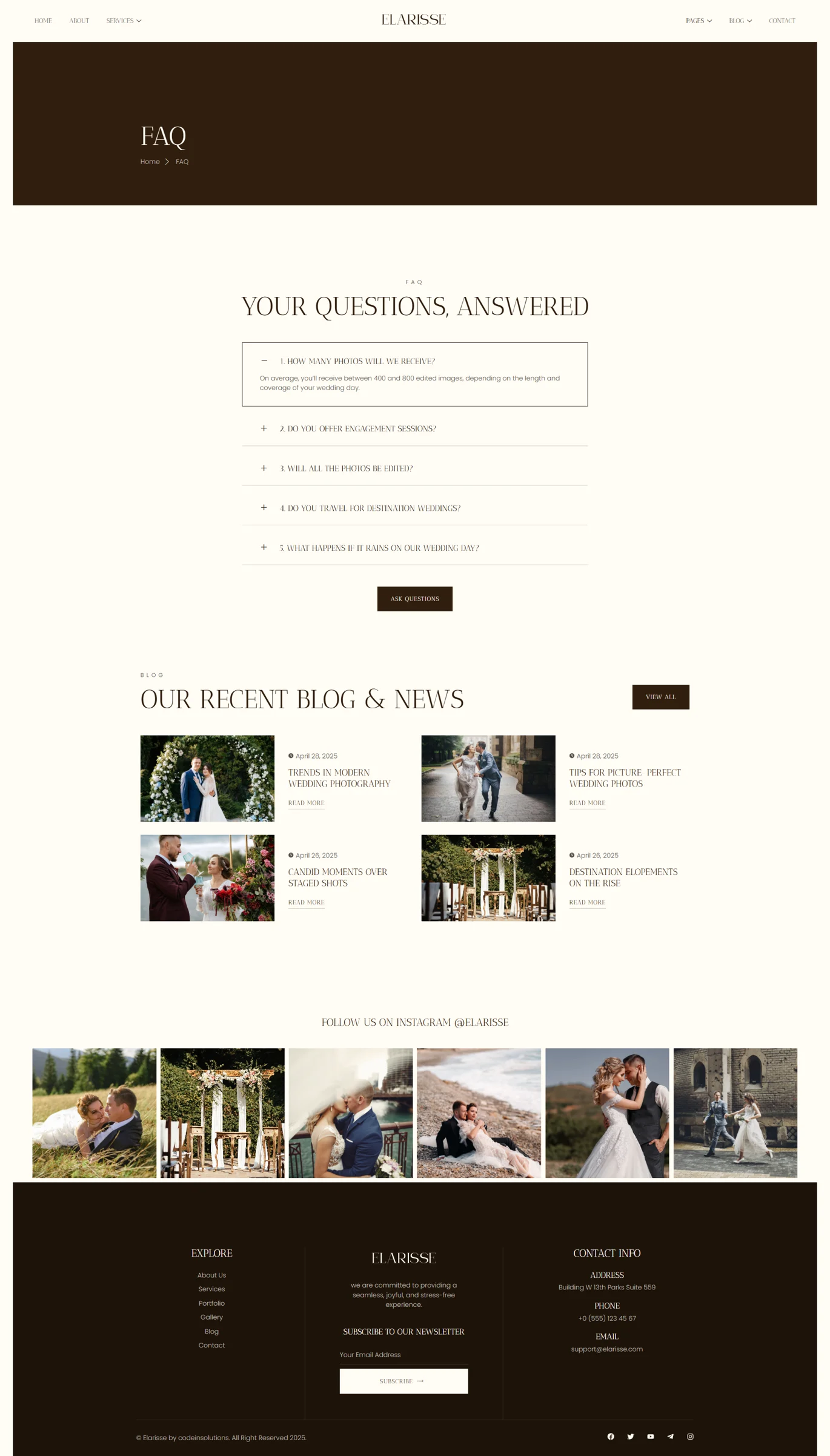 イメージ[1] - Elarisse - ウェディングフォトグラフィー Elementor テンプレートスイート - Photonflux.com｜WordPress 修理サービス、グローバルリーチ、迅速な対応