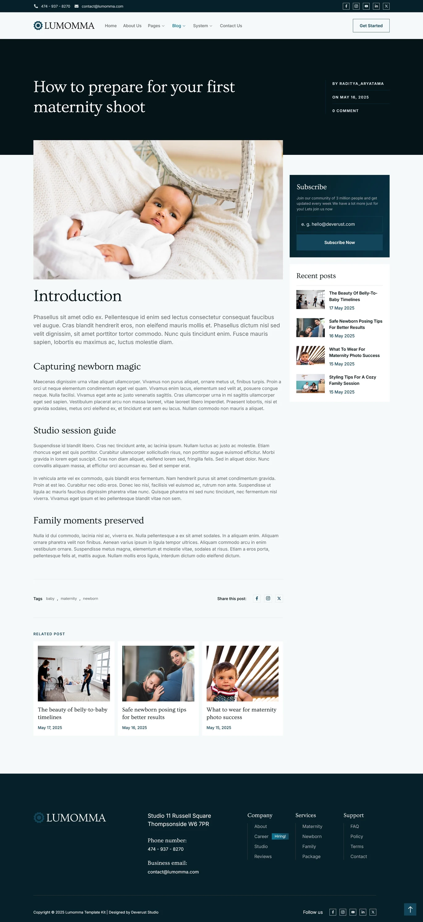 图片[1]-Lumomma – 孕妇与新生儿摄影 Elementor 模板套件-光子波动网 | 专业WordPress修复服务，全球范围，快速响应
